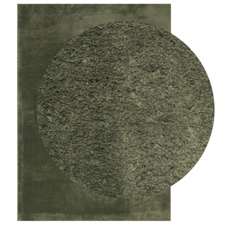 VidaXL Teppich Huarte Kurzflor weich waschbar 120x170 cm Waldgrün