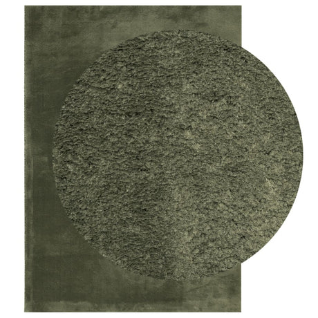 VidaXL Teppich Huarte Kurzflor weich waschbar 140x200 cm Waldgrün