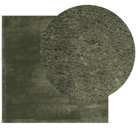 VidaXL Teppich Huarte Kurzflor weich waschbar 160x160 cm Waldgrün