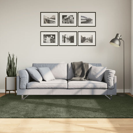 VidaXL Teppich HUARTE Kurzflor weich waschbar 160x230 cm Waldgrün