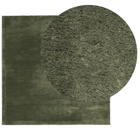 VidaXL Teppich Huarte Kurzflor weich waschbar 200x200 cm Waldgrün