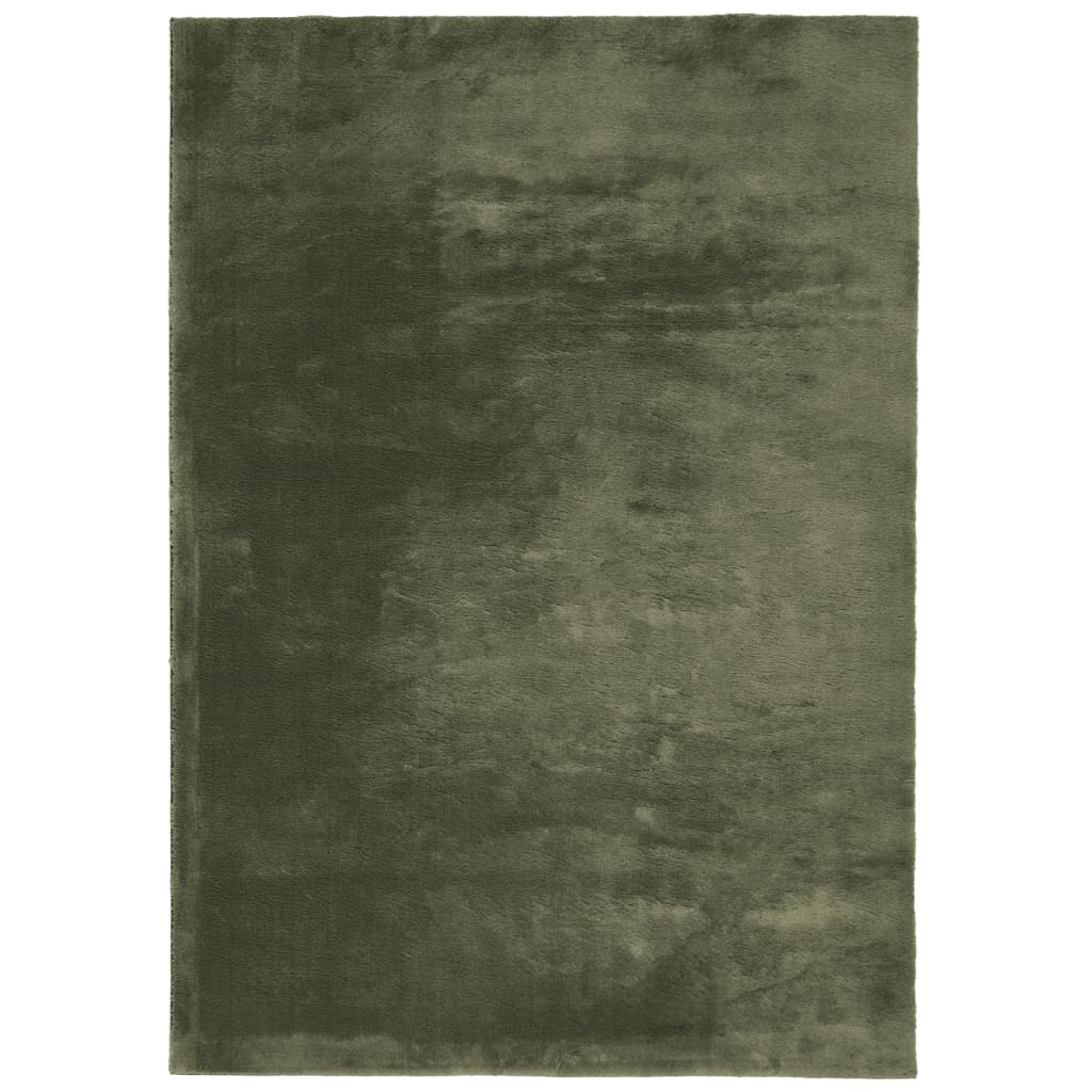 VidaXL Teppich Huarte Kurzflor weich waschbar 200x280 cm Waldgrün