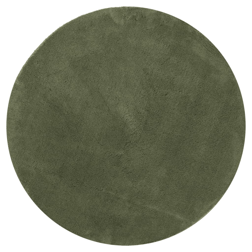 Vidaxl Teppich Huarte Kurzflor weich waschbar ø 80 cm Waldgrün