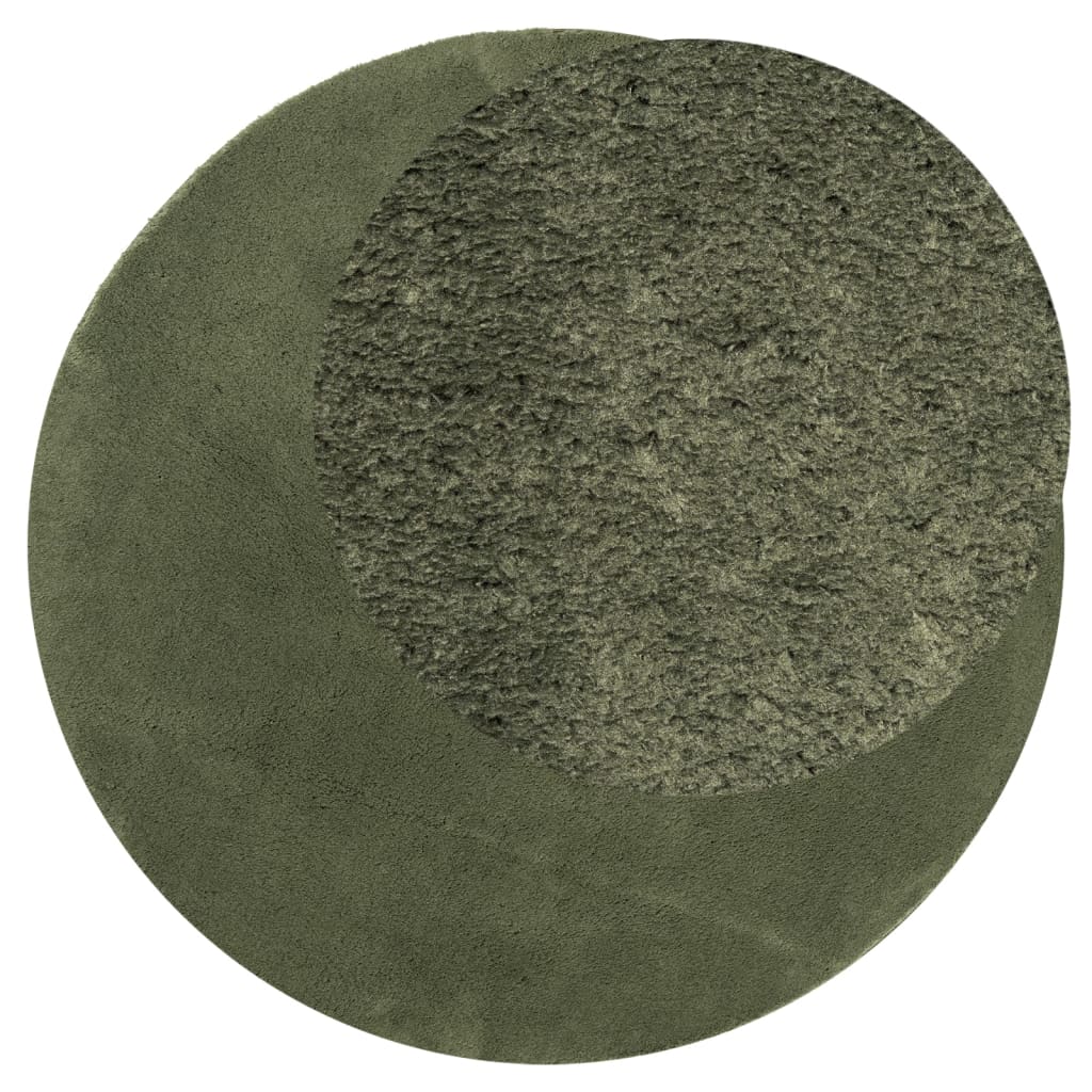 Vidaxl Teppich Huarte Kurzflor weich waschbar ø 80 cm Waldgrün