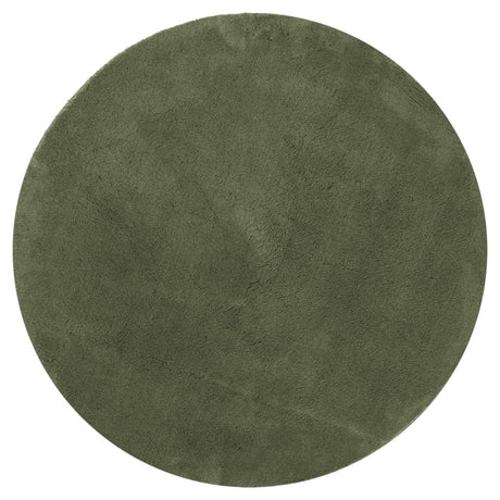 Vidaxl Teppich Huarte Kurzflor weich waschbar ø 100 cm Waldgrün