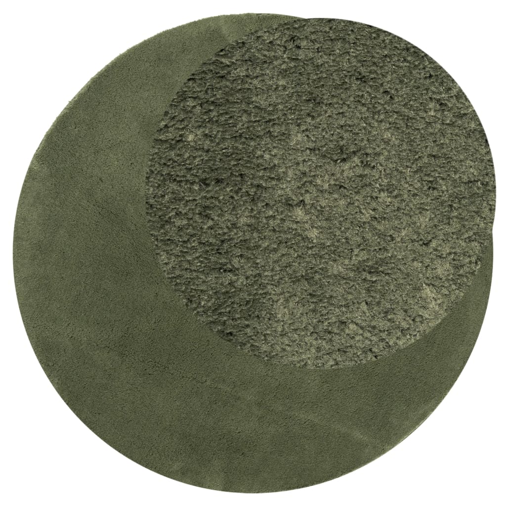Vidaxl Teppich Huarte Kurzflor weich waschbar ø 100 cm Waldgrün