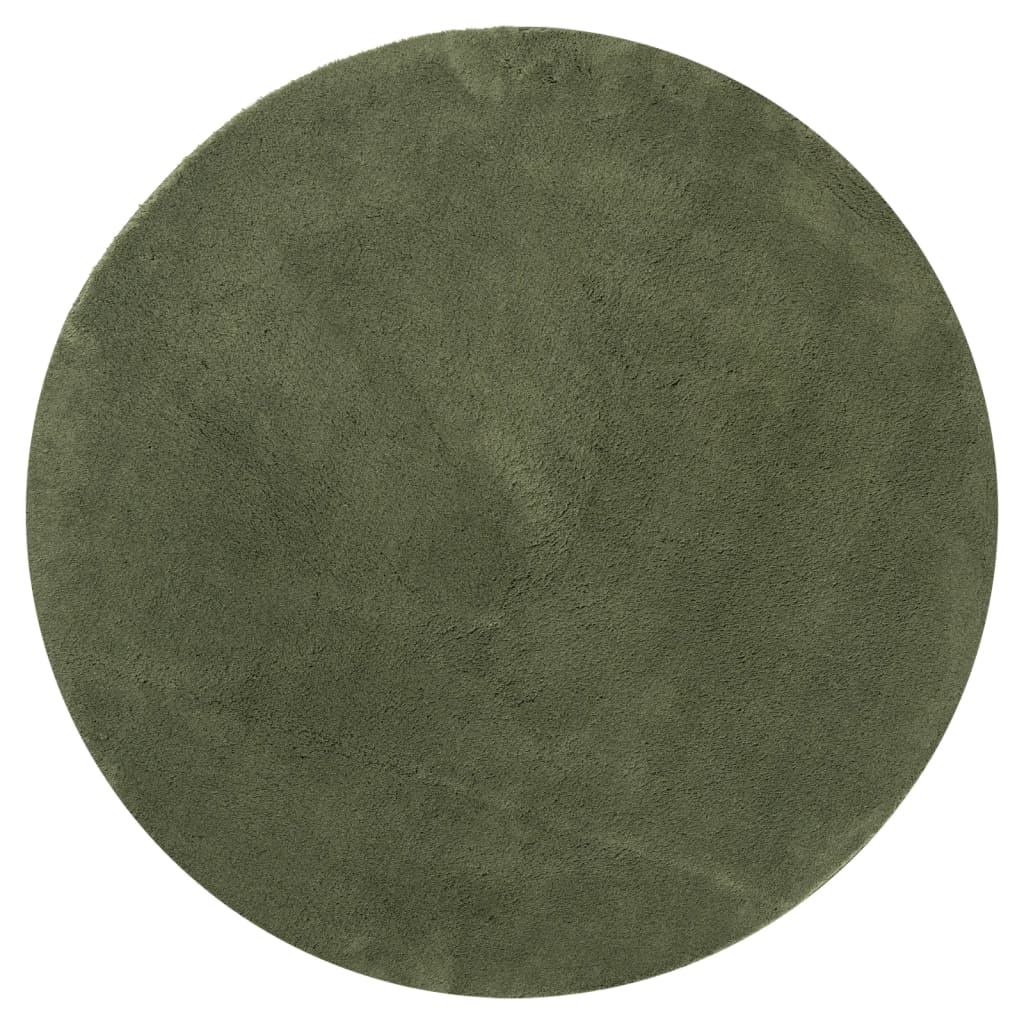 Vidaxl Teppich Huarte Kurzflor weich waschbar ø 160 cm Waldgrün