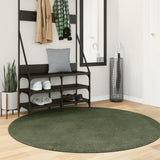 Vidaxl Teppich Huarte Kurzflor weich waschbar ø 160 cm Waldgrün
