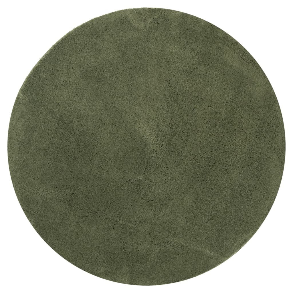 Vidaxl Teppich Huarte Kurzflor weich waschbar ø 200 cm Waldgrün