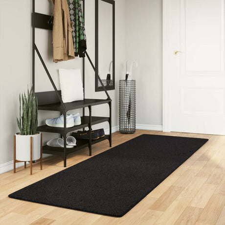Vidaxx Teppich Huarte Kurzflor weich waschbar 80x250 cm schwarz