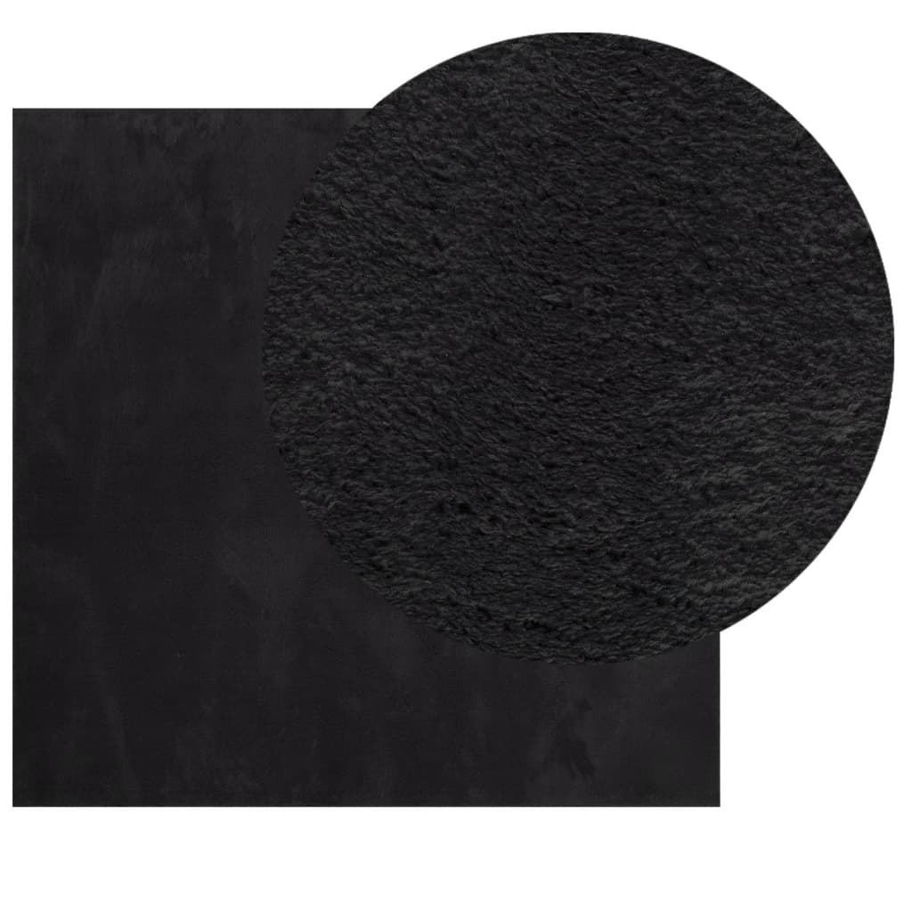 Vidaxx Teppich Huarte Kurzflor weich waschbar 120x120 cm schwarz