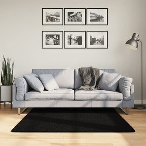 Vidaxx Teppich Huarte Kurzflor weich waschbar 120x120 cm schwarz
