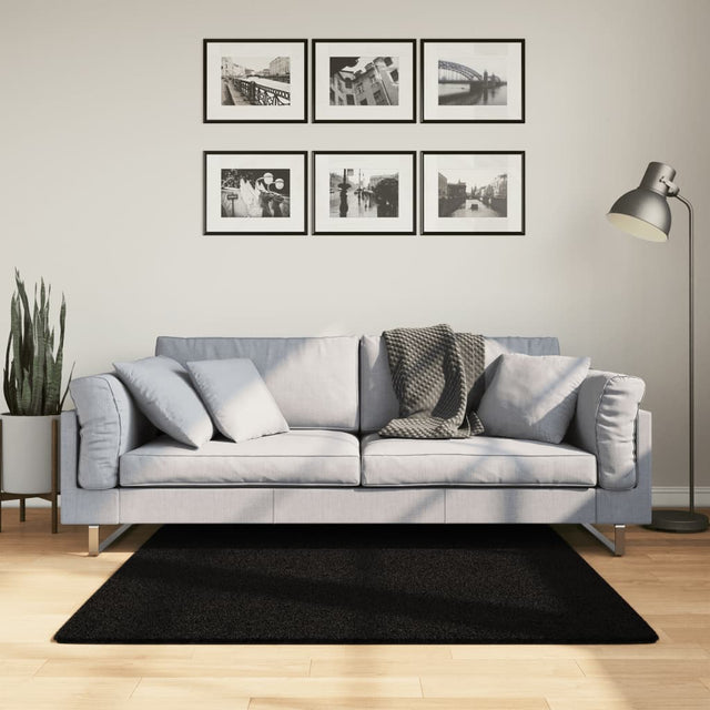 Vidaxx Teppich Huarte Kurzflor weich waschbar 120x120 cm schwarz