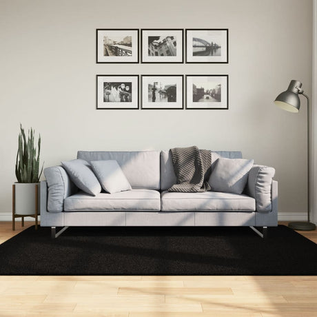 Vidaxx Teppich Huarte Kurzflor weich waschbar 140x200 cm schwarz