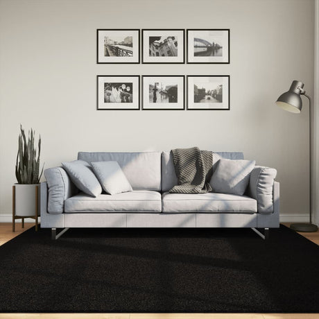 Vidaxx Teppich Huarte Kurzflor weich waschbar 200x200 cm schwarz