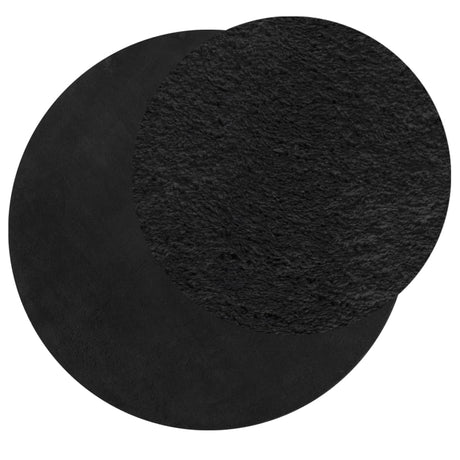 Vidaxl Teppich Huarte Kurzflor weich waschbar ø 80 cm schwarz
