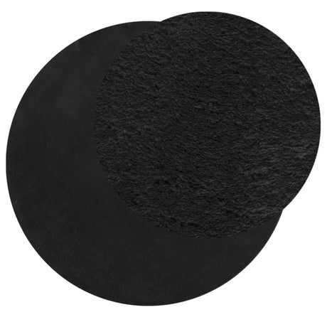 Vidaxl Teppich Huarte Kurzflor weich waschbar ø 120 cm schwarz