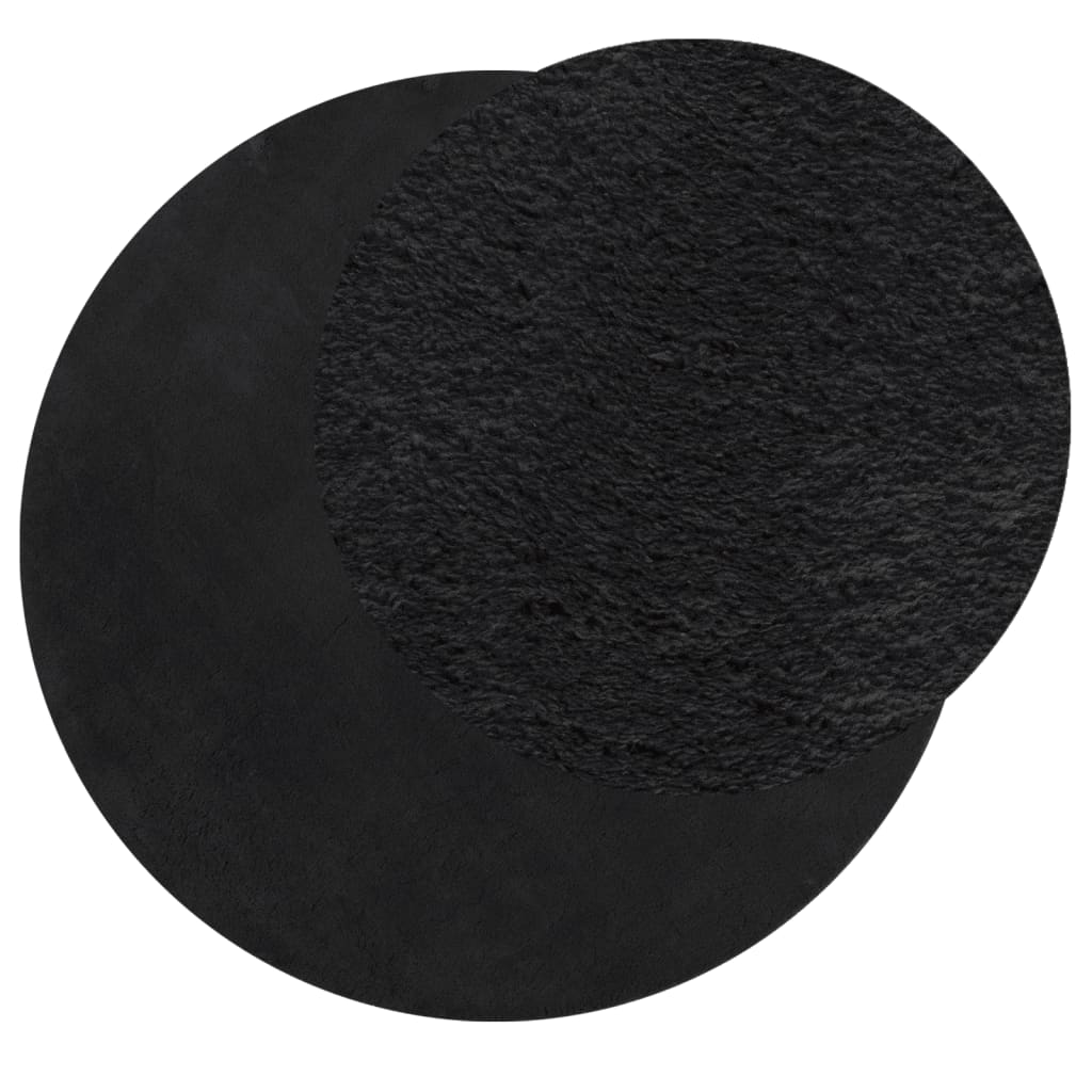 Vidaxl Teppich Huarte Kurzflor weich waschbar ø 120 cm schwarz
