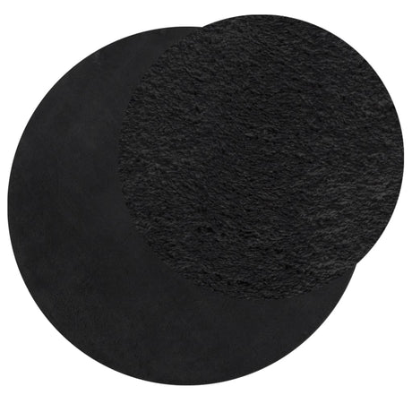 Vidaxl Teppich Huarte Kurzflor weich waschbar ø 200 cm schwarz