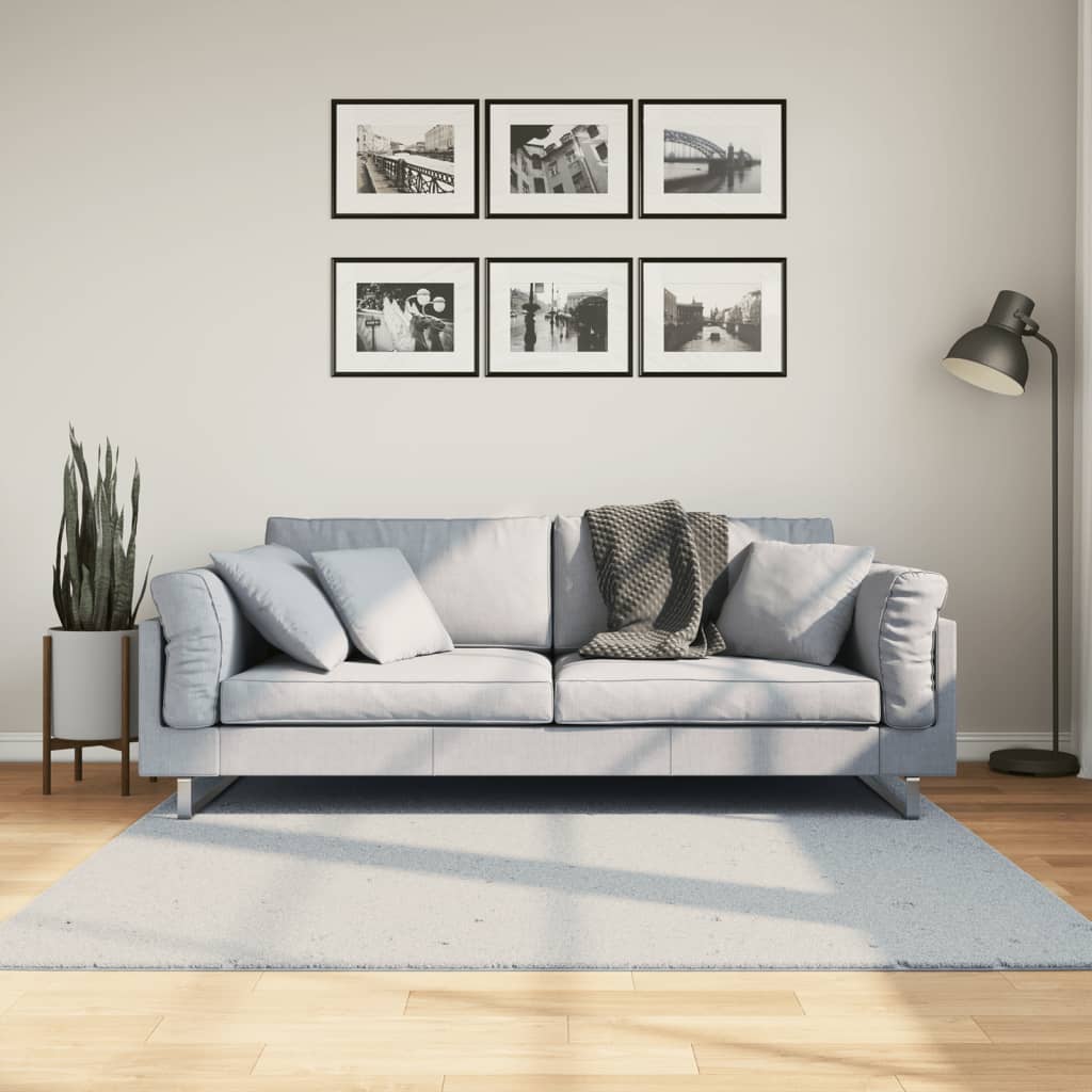 VidaXL Teppich Huarte Kurzflor weich waschbar 160x160 cm blau