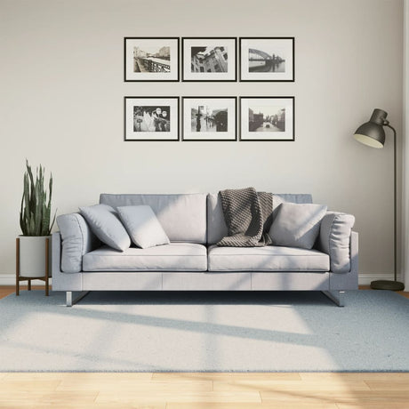 VidaXL Teppich Huarte Kurzflor weich waschbar 160x230 cm blau
