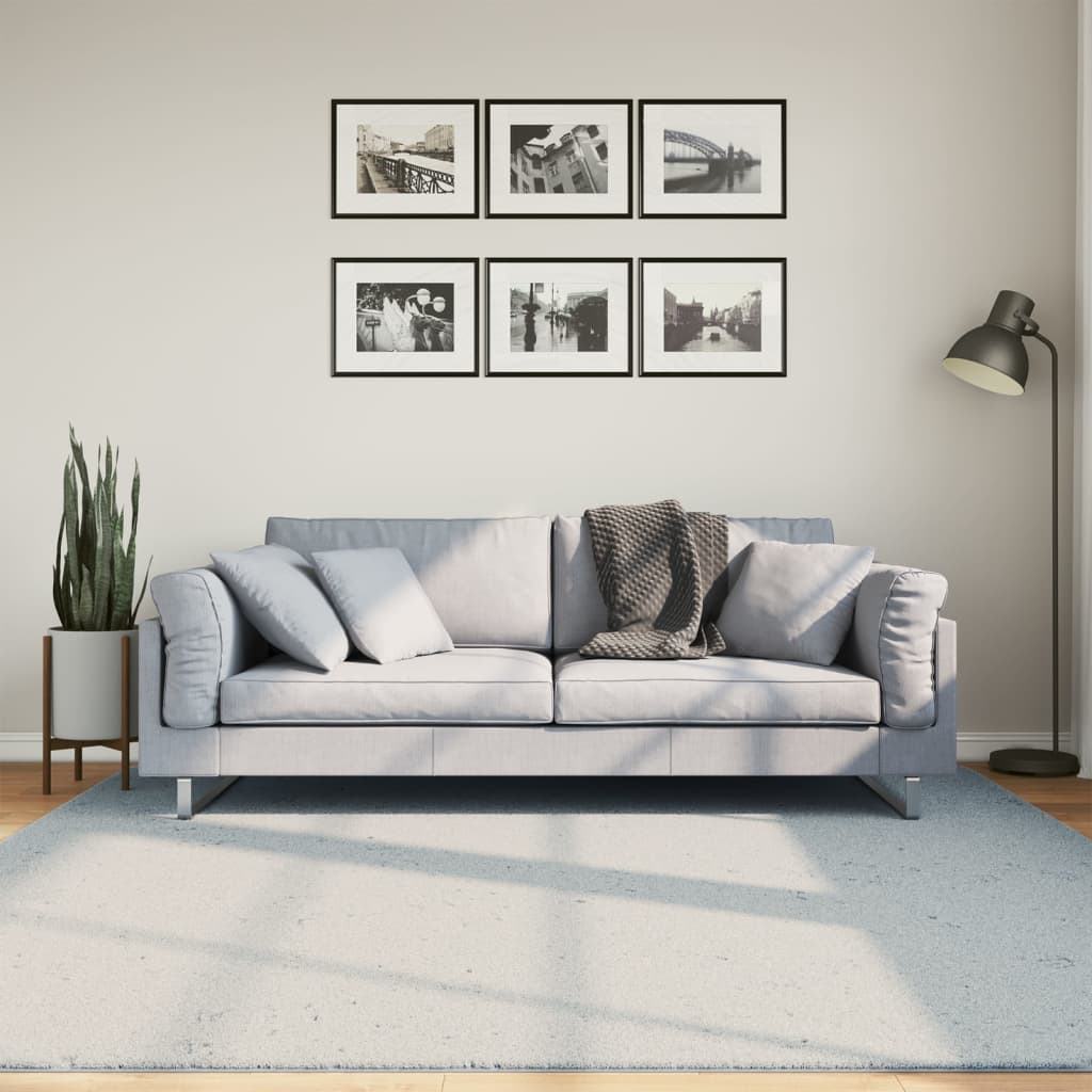 VidaXL Teppich Huarte Kurzflor weich waschbar 200x200 cm blau