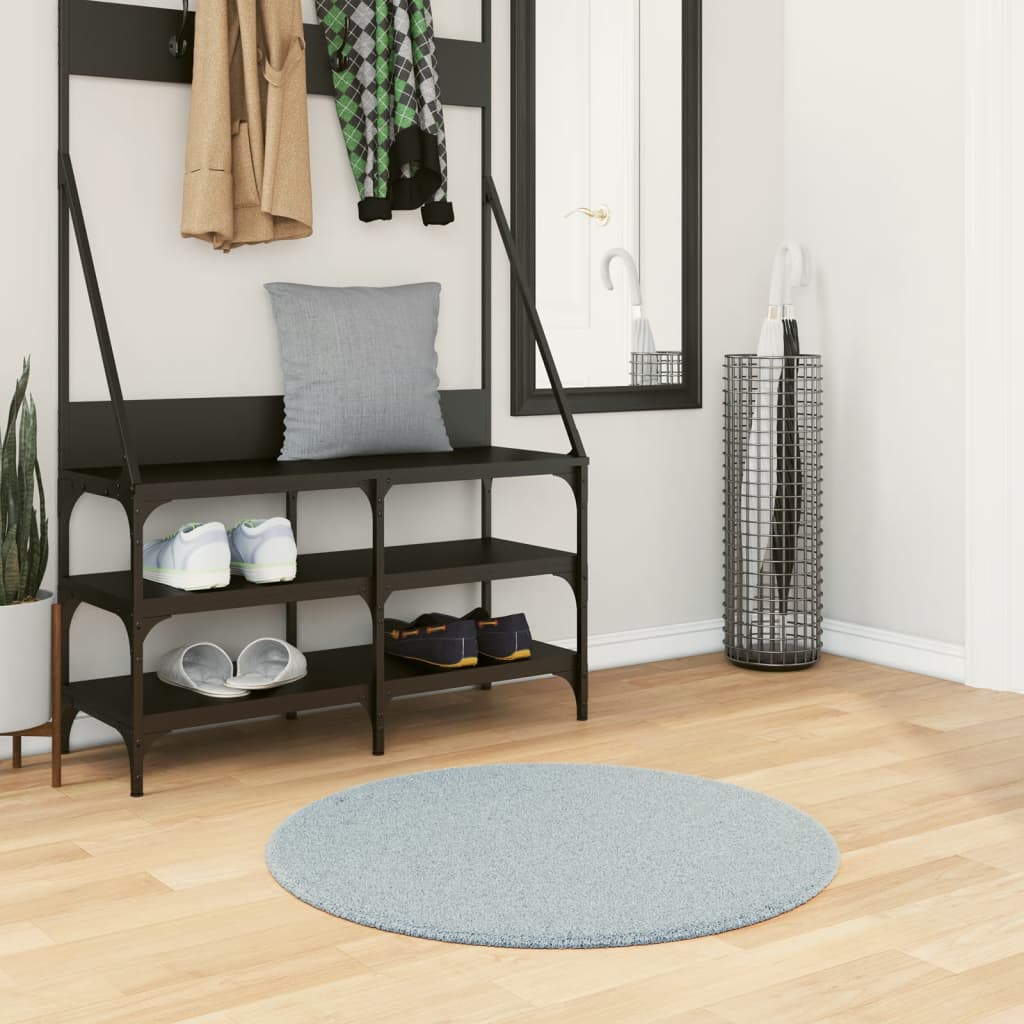 Vidaxl Teppich Huarte Kurzflor weich waschbar ø 80 cm blau