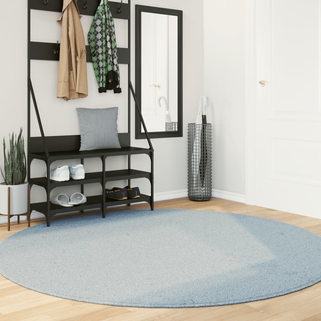 Vidaxl Teppich Huarte Kurzflor weich waschbar ø 200 cm blau