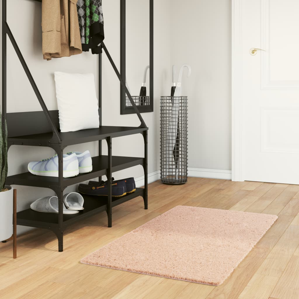 VidaXL Teppich Huarte Kurzflor weich waschbar 60x110 cm rosa