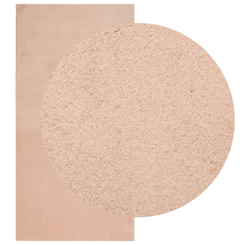 VidaXL Teppich Huarte Kurzflor weich waschbar 100x200 cm rosa