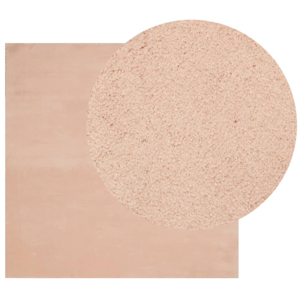 VidaXL Teppich Huarte Kurzflor weich waschbar 120x120 cm rosa