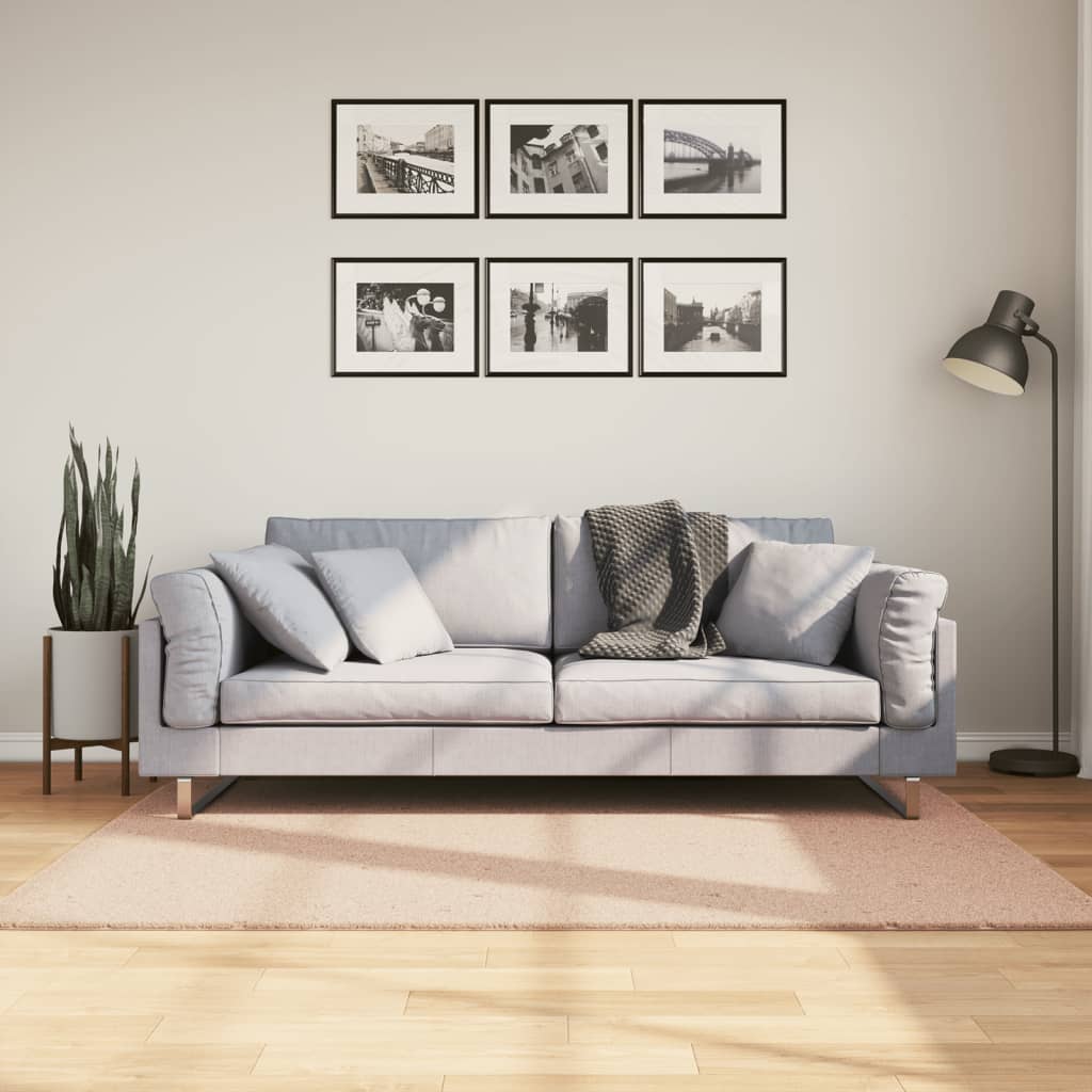 VidaXL Teppich Huarte Kurzflor weich waschbar 120x170 cm rosa