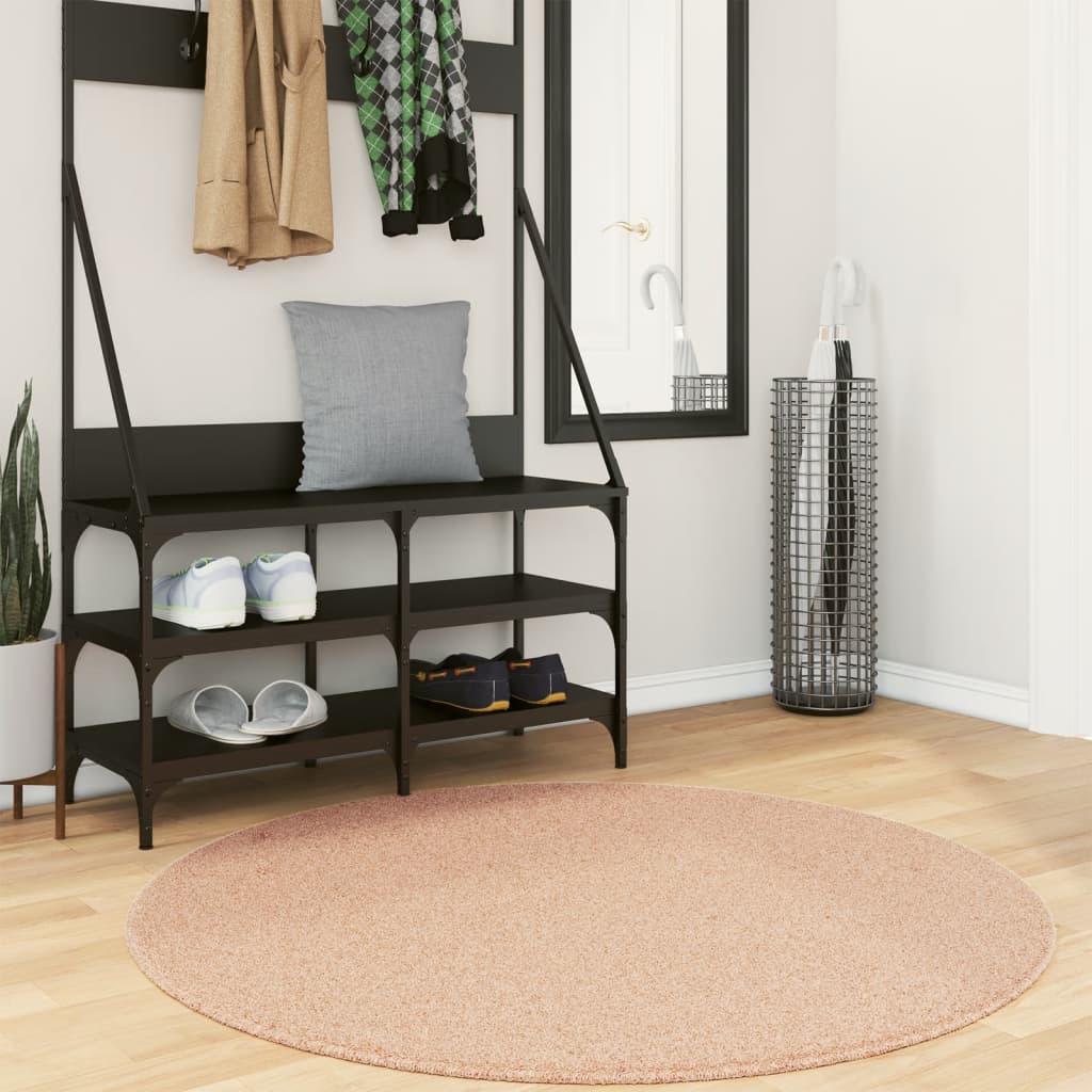 Vidaxl Teppich Huarte Kurzflor weich waschbar ø 120 cm rosa
