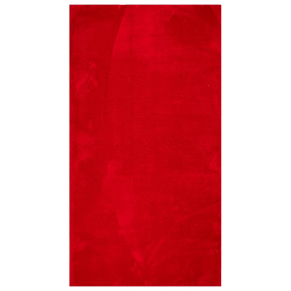 VidaXL Teppich Huarte Kurzflor weich waschbar 60x110 cm rot