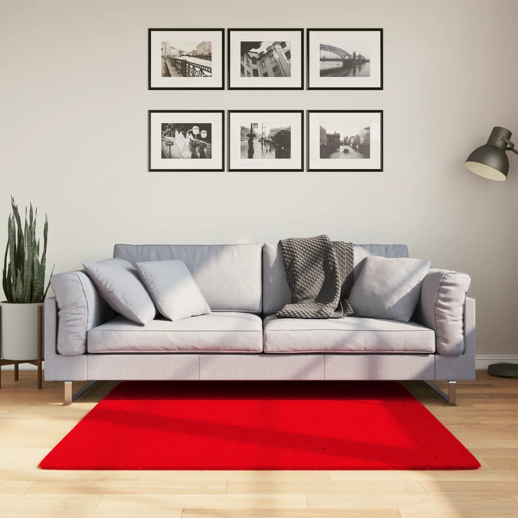 VidaXL Teppich Huarte Kurzflor weich waschbar 120x120 cm rot