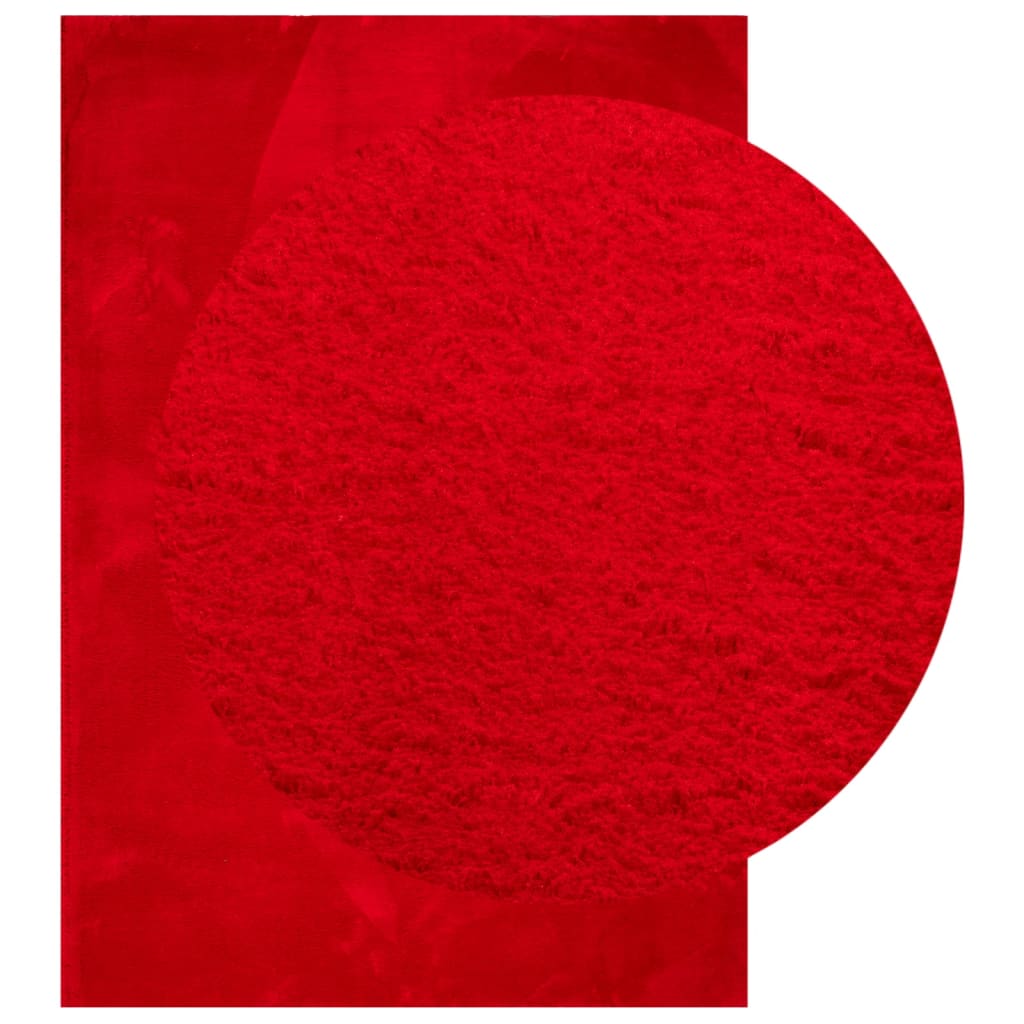 VidaXL Teppich Huarte Kurzflor weich waschbar 160x230 cm rot