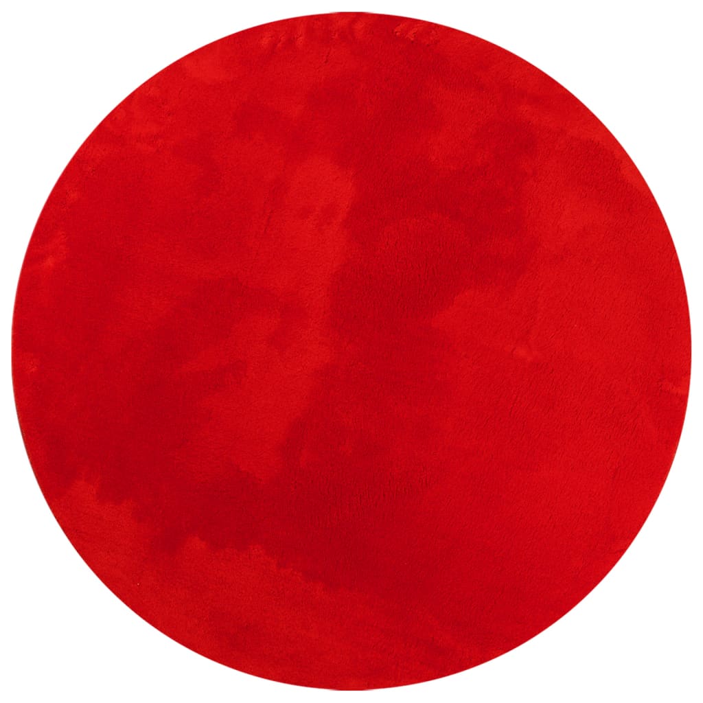 Vidaxl Teppich Huarte Kurzflor weich waschbar ø 200 cm rot