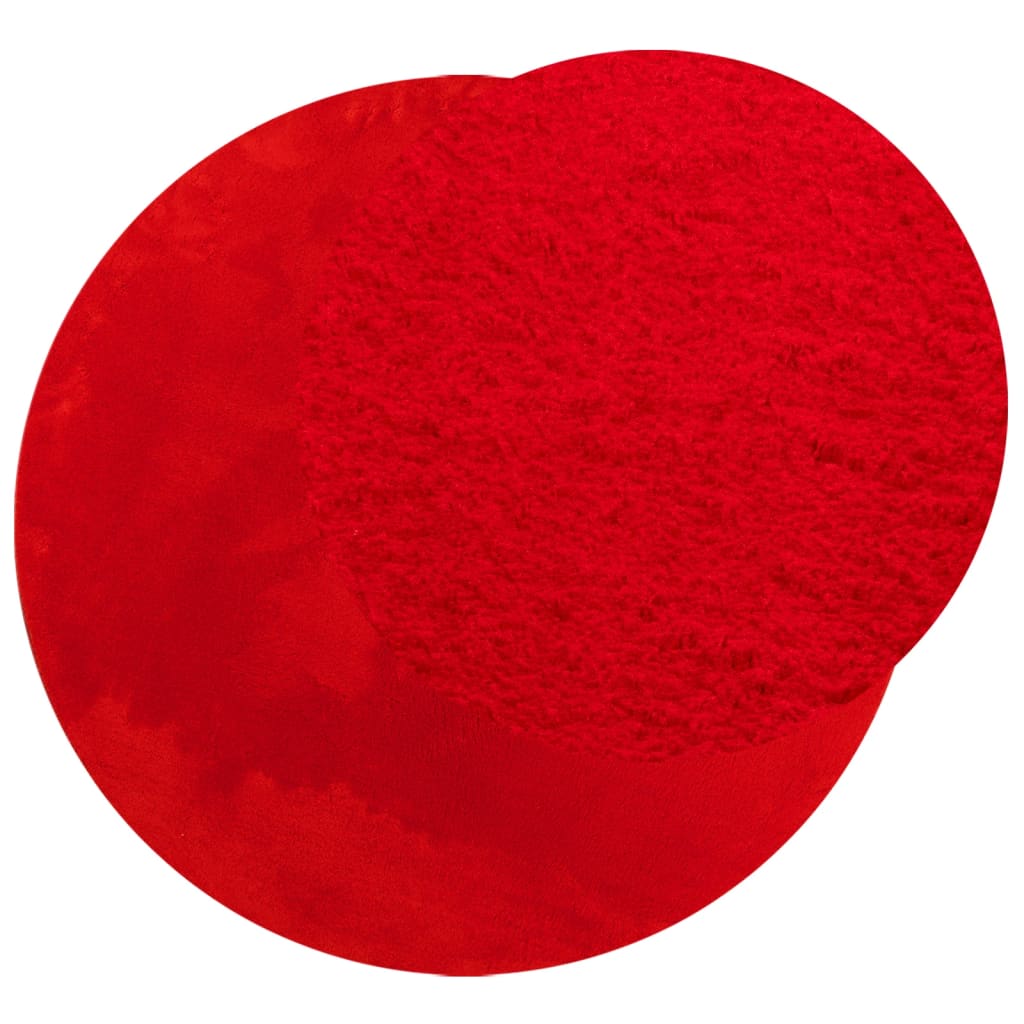 Vidaxl Teppich Huarte Kurzflor weich waschbar ø 200 cm rot