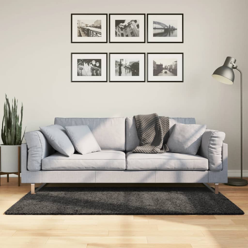VidaXL Teppich Pamplona Shaggy Hochflor Modern 80x150 cm Anthrazit