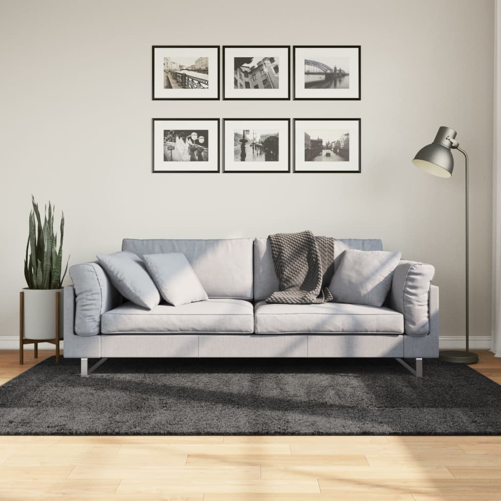 VidaXL Teppich Pamplona Shaggy Hochflor 140x200 cm Anthrazit