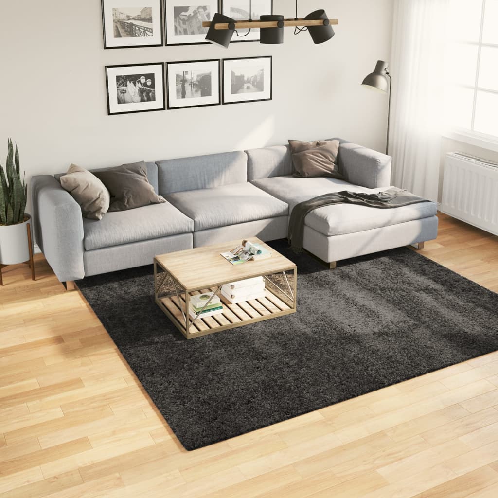 VidaXL Teppich PAMPLONA Shaggy Hochflor 240x240 cm Anthrazit