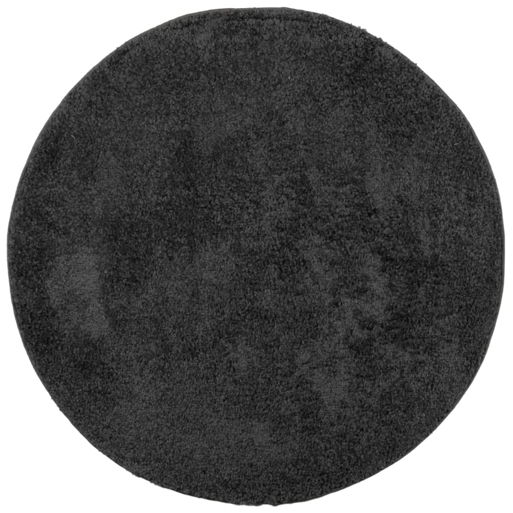 Vidaxl Teppich Pamplona Shaggy Hochflor Modern ø 80 cm Anthrazit