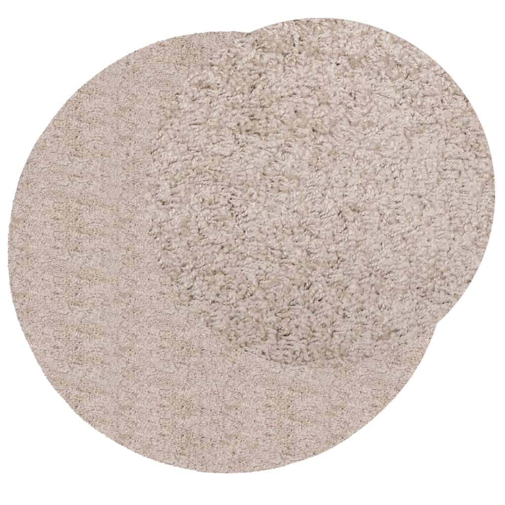 VidaXL Teppich Pamplona Shaggy Hochflor Modern ø 280 cm Beige