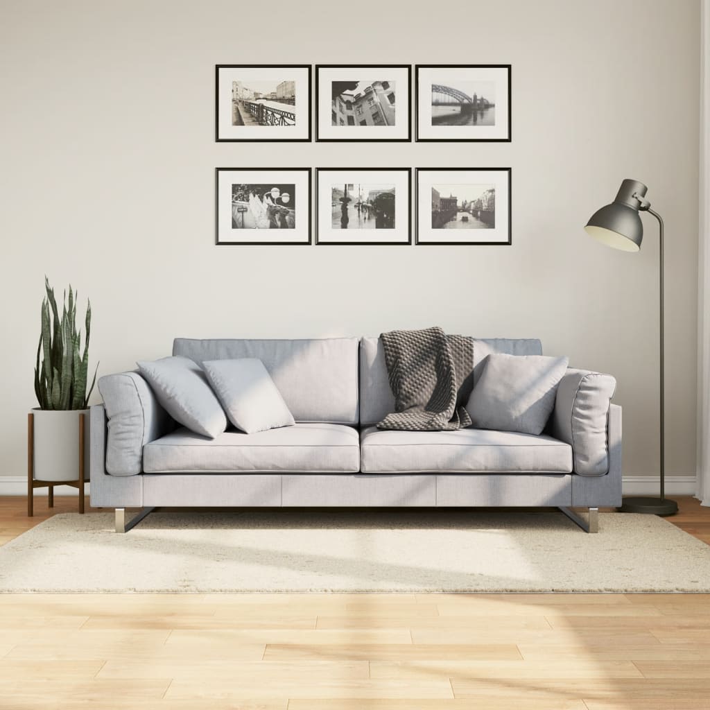 VidaXL Teppich Pamplona Shaggy Hochflor Modern 80x150 cm Creme