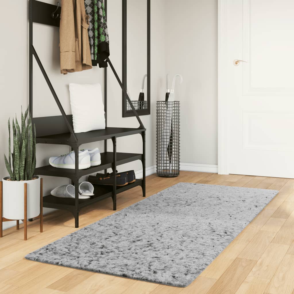 VidaXL Teppich Pamplona Shaggy Hochflor Modern 80x200 cm Grau