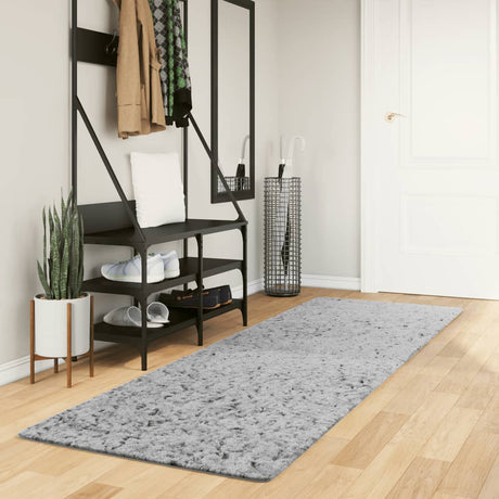 VidaXL Teppich Pamplona Shaggy Hochflor Modern 80x250 cm Grau