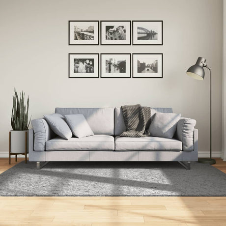 VidaXL Teppich Pamplona Shaggy Hochflor Modern 140x200 cm Grau