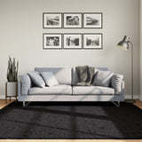 VidaXL Teppich Pamplona Shaggy Hochflor Modern 200x200 cm Schwarz