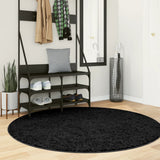 VidaXL Teppich Pamplona Shaggy Hochflor Modern ø 160 cm Schwarz