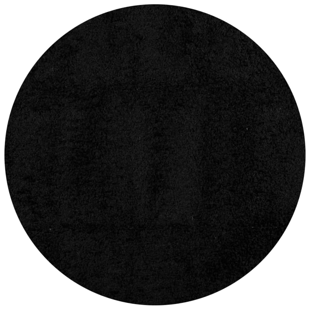 VidaXL Teppich Pamplona Shaggy Hochflor Modern ø 200 cm Schwarz